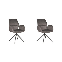 Label51 Eetkamerstoel mellow antraciet cosmo 63 x 58cm set van 2