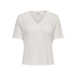 Jacqueline de Yong Jdycamille ss v-neck glitter top j off-white