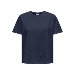 Jacqueline de Yong Jdycif ss broderie anglaise top navy