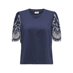 Jacqueline de Yong Jdyoma broderie anglaise top jrs navy