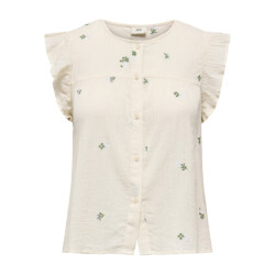 Jacqueline de Yong Jdyalba sl frill shirt ecru