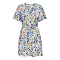 Jacqueline de Yong Jdytroya life ss short dress wvn d ecru dessin