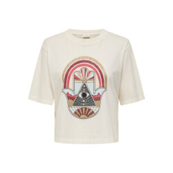 Jacqueline de Yong Jdycarla ss washed print top jrs off-white