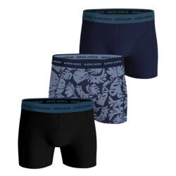 Björn Borg Björn borg cotton stretch boxershorts 3-pack – zwart, donker & bladerenprint
