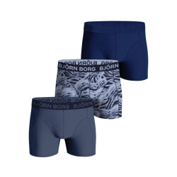 Björn Borg Björn borg cotton stretch boxershorts 3-pack – navy, blauw & print