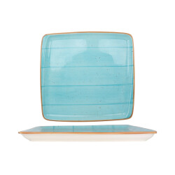 Bonna Serveerschaal aqua porselein 32x30 cm set van 2