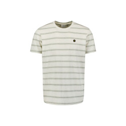 No Excess T-shirt crewneck jacquard stripe ecru dessin
