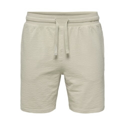 Only & Sons Onskian reg seersucker shorts beige