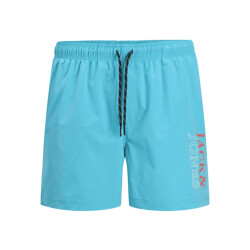 Jack & Jones Heren zwemshort jpstmaui double logo effen turquoise