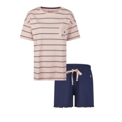 By Louise Dames korte pyjama set shortama roze