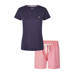 By Louise Dames korte pyjama set shortama blauw ice cream