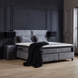 Beddenscout24 Boxspring bed met opbergruimte 140x200 cm - babylon inclusief 30 cm