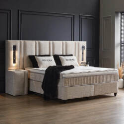 Beddenscout24 Boxspring bed met opbergruimte 160x200 cm - riviera inclusief 32 cm