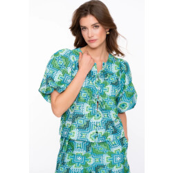 Geisha 53490-20 blouse blue / green