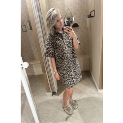 Catwalk Junkie 2502013403 denim dress with leopard pattern