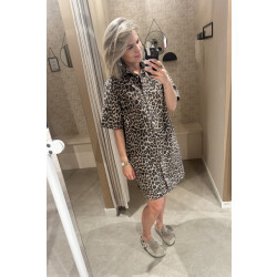 Catwalk Junkie 2502013403 denim dress with leopard pattern