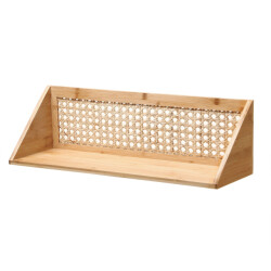 CaliCosy Wandplank van bamboe en natuurlijk rotan 50 cm