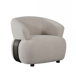 Label51 Fauteuil valenza naturel stof zwart hout 79x83x73 cm