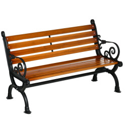 4goodz Tuinbank klassiek 2-personen max. 240 kg met rugleuning van hout