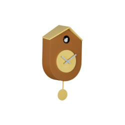 Karlsson wandklok grato cuckoo ochre yellow & soft yellow