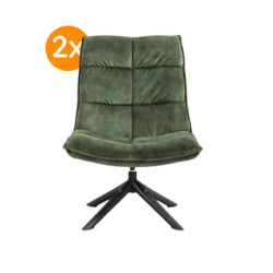 Multifurn Fauteuil lucas velvet groen (2x)