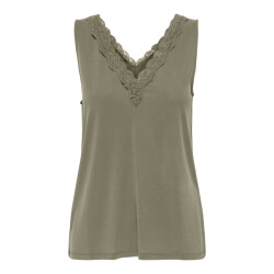 Only Onlfree life sl v-neck lace mix top jrs olijf