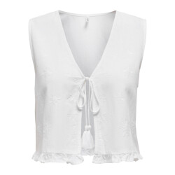 Only Onljakiri linen sl emb vest ptm off-white