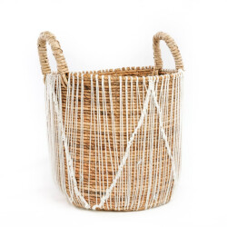 Bazar Bizar Macrame opbergmand naturel wit large