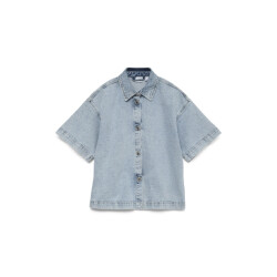 Vero Moda vmtessa ss loose denim shirt ga 10331219 light blue denim