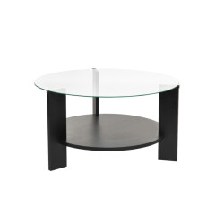 CaliCosy Salontafel met 2 bladen, waarvan één van gehard glas Ø75 cm clara