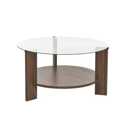 CaliCosy Salontafel met 2 bladen, waarvan één van gehard glas Ø75 cm clara
