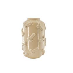 House Vitamin Vase dick ceramics beige 17x17x27cm