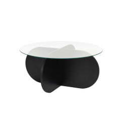 CaliCosy Salontafel met gekruiste poten en blad van gehard glas Ø75 cm aeris