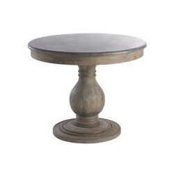 Signature Bijzettafel van massief hout en blauwe steen l100 cm fou du roi