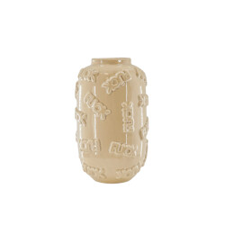 House Vitamin Vase 'fuck' ceramics beige 17x17x27cm
