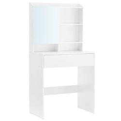 CaliCosy Kaptafel met 1 lade en 3 planken met spiegel h136 cm