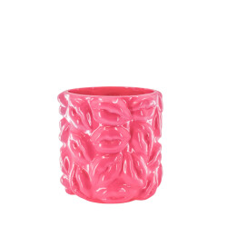 House Vitamin Pot kisses ceramics neon pink 17,5x17,5x17,5cm