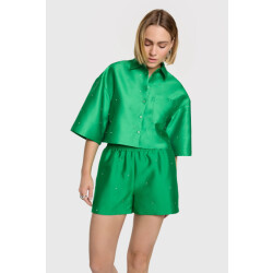 Alix The Label 2506114129 ladies woven embellished satin shorts