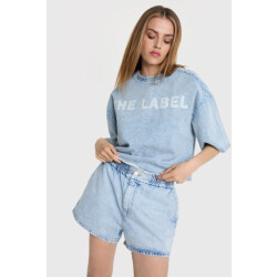 Alix The Label 2506105177 ladies woven flowy denim shorts