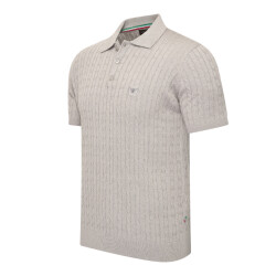 Cappuccino Italia Caorle cable knit polo