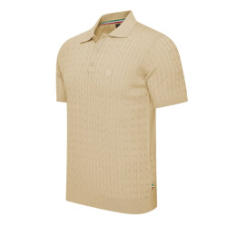 Cappuccino Italia Caorle cable knit polo