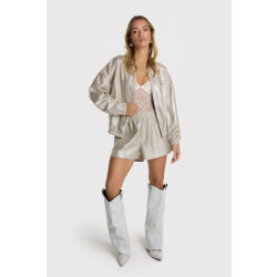 Alix The Label 2506115140 ladies woven foil shorts