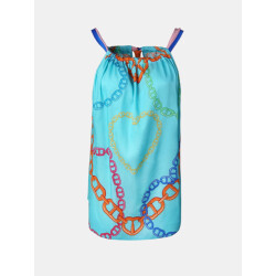 Mucho Gusto ® top dubai turquoise ketting hartenprint