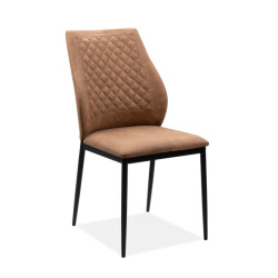 CaliCosy Set van 4 stoelen van gewatteerde stof met metalen frame, 48 cm lillie