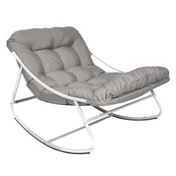 Casa di Elturo Schommel loungestoel voor buiten – wit frame & kussens