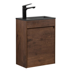 Badplaats Toiletmeubel sinta 40 x 22 cm walnoot bruin fonteinmeubel met
