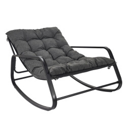 Casa di Elturo Schommel loungestoel voor buiten – zwart frame & kussens