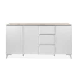 CaliCosy Dressoir met 3 deuren en 3 lades, decor travertin en wit, 177 cm bertrix