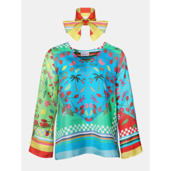 Mucho Gusto ® blouse roma kleurrijke tropische patches print