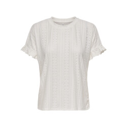 Only Onlsmilla s/s frill mix top cs jrs